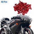 Uxcell 40pcs M6 X 20mm Red Aluminum Alloy Motorcycle Hex Socket Head Bolts Bumper Screws Universal Replacement