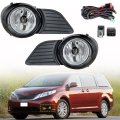 1 Pair Of Clear Lens Fog Light Assembly With Bulbs Wiring Harness Switch Replacement For Sienna 2011-2017