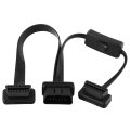 Obd2 Cable Male Dual Female Splitter Extension Adapter With Switch Black 12 6in