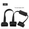 Obd2 Cable Male Dual Female Splitter Extension Adapter With Switch Black 12 6in