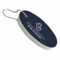 John Carroll University Blue Streaks Logo Floating Keychain Oval Foam Fishing Boat Buoy Key Float With Bead Chain 3 2 In X 1 4 