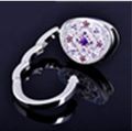 Purple Rhinestone Center Locker Purse Hook Handbag Hanger For Restaurants And Offices 