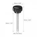 Uxcell 20pcs M6 X 50mm Male Thread Knurled Knobs Thumb Screws Clamping Grip 25mm Plastic Round Head Hand Thumbscrews Black