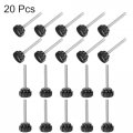 Uxcell 20pcs M6 X 50mm Male Thread Knurled Knobs Thumb Screws Clamping Grip 25mm Plastic Round Head Hand Thumbscrews Black