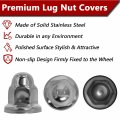 Podoy       33mm Lug Nut Covers Stainless Steel Push-on For Semi Trucks Polished Bullet Flanged 33 Mm X 2 1a Height 60