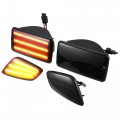 A Absopro Led Side Marker Light 55155629ac Front Driver Passenger Turn Signals Fender Sidemarker Lamps For Jeep Wrangler Black 