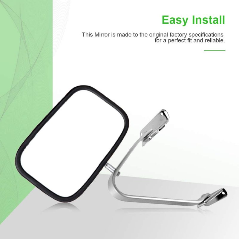 Pair Side View Towing Mirrors For 1980 To 1996 Ford F150 F250 F350 F450 Ranger Bronco Explorer Manual Folding Chrome With Flat