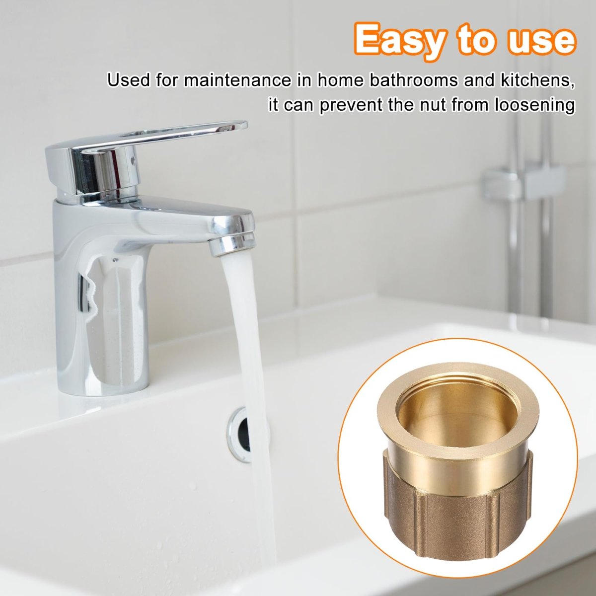 2pcs Faucet Nut Fixed Base Id 18 X H 1 42 Copper Fixing Tap Fastener Assembly For Kitchen And Bathroom