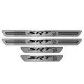 Dodge Srt Hellcat Silver Real Carbon Fiber 4 Pcs Universal Door Sill Step Protector Kick Plates Official Licensed 