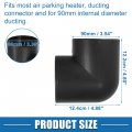 A Absopro Car Air Diesel Heater Duct Warm Ducting Pipe Elbow Outlet Connector 3 54 90mm Od Black