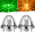 Partsam 2pcs Dual Color Amber Green Led Glass Lens Watermelon Lights Patented Turn Signal Marker With Stainless Steel Bezel For 