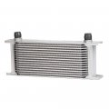 Universal Aluminum Engine Transmission Oil Cooler 16 Row British Model Silver An-10 Inlet Outlet 13 X 5 6 2 In Overall Size 
