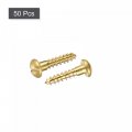 Uxcell Wood Screws M3 5 X 16mm Slotted Round Head Brass Self-tapping Screw 50 Pcs
