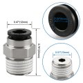 Baomain Pneumatic Quick Fittings Pc6-02 1 4 Male Thread 6mm Pack Of 50
