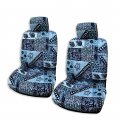 Winnie Fashion Hawaiian Car Seat Covers Tapa Gray Regular No Customization 