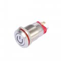 2pcs 12mm Car Metal Latching Push Button Switch With White Led Light Dc 9v-36v 4 Pin Self-locking Round Cap 
