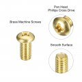 Uxcell Brass Machine Screws M5x10mm Phillips Pan Head Fastener Bolts For Furniture Office Equipment Electronics 20pcs