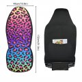 Alaza Neon Rainbow Leopard Cheetah Car Seat Covers Fronts Only For Women Men Seat W Organizer Pocket Cars Suv Truck Sedan 2 Pcs