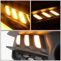 Compatible With Honda Civic Pair Of Bumper Driving Running Led Drl Fog Light Black Bezel Frosted Lens Amber