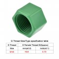 Uxcell G1 2 Pipe Fitting Cap Ppr Hex Female Thread Hose Connector With Gasket For Garden And Outdoor Water Pipes End Green 6pcs