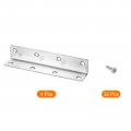 Uxcell L Bracket Corner Braces 4 Set 25x25x140 Mm Stainless Steel 90 Degree Right Angle Fastener With Screws For Shelf Chair
