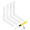 4pcs Floating Shelf Brackets 6 X 5 Inch L-shape Wall Bracket Supports With Screws For Wood Shelves Cabinets Countertop Support 