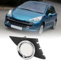 Front Bumper Lower Fog Light Grill With Chrome Lamp Surround Bracket Frame Cover Lights For 207 Sport 2006 To 2009 Front Right