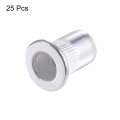 Uxcell M6 Rivet Nuts Aluminium Alloy Knurled Flat Head Threaded Insert Nut Silver 25pcs