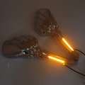 Httmt- Whole Chrome Led Skull Rearview Mirrors W 8mm 10mm Bolts Compatible With Hond Suzuk Kawasak Victor P N Mt333-a-cd