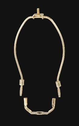B P Lampa 13 Inch Regular Weight Lamp Harp Brass Plated Steel Finish