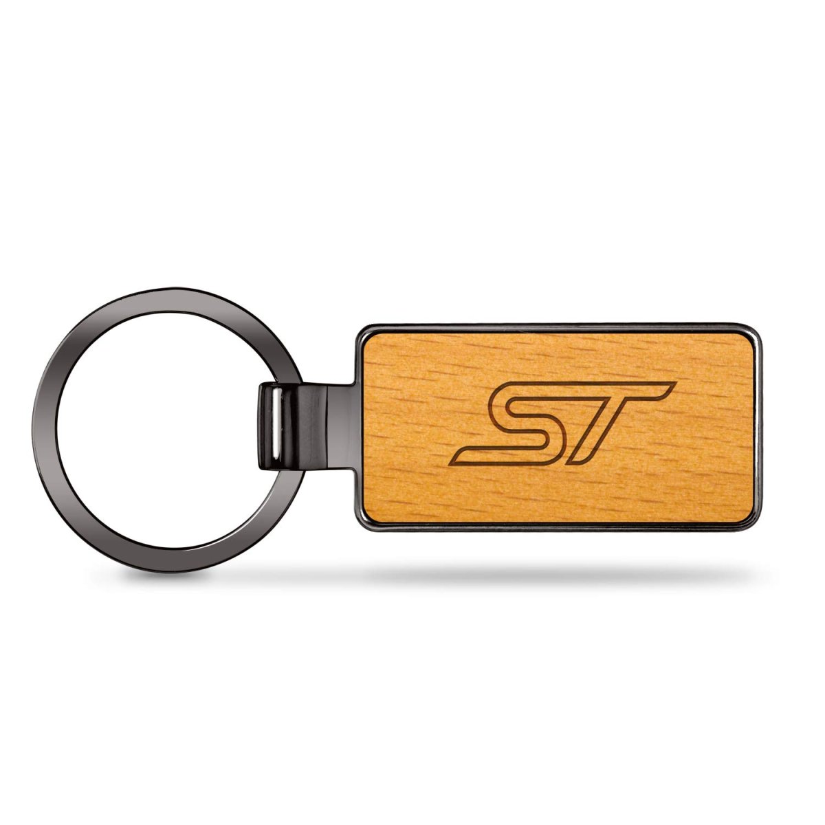 Ford Focus St Laser Engraved Maple Wood Key Chain With Gunmetal Frame Case Official Licensed 2 125 In X 0 875
