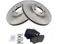 Front Ceramic Brake Pads And Rotor Kit 5 Lug Compatible With 1996-1999 2001-2007 Ford Taurus Sho Models Only 