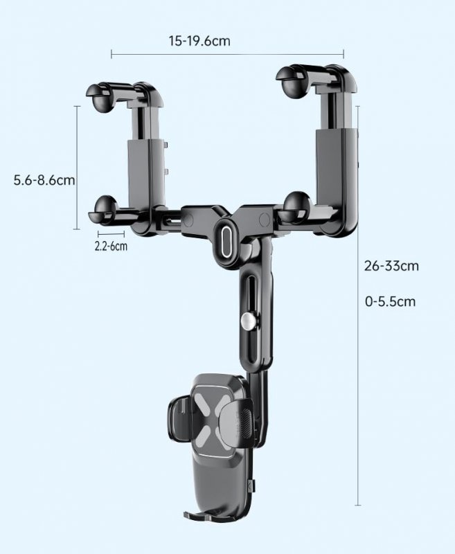 Rearview Mirror Car Phone Mount 360 Degrees Rotatable And Retractable Anti Shake Holder For Samsung Iphone Sony Smartphones