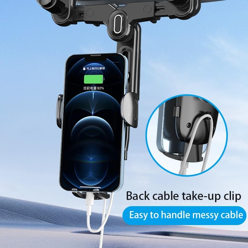 Rearview Mirror Car Phone Mount 360 Degrees Rotatable And Retractable Anti Shake Holder For Samsung Iphone Sony Smartphones