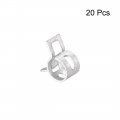 Uxcell Spring Band Type Clamp 9mm Inner Dia Fit 9 5-10 2mm Od Hose Fuel Line Silicone Tube Clips Silver Manganese Steel 20pcs