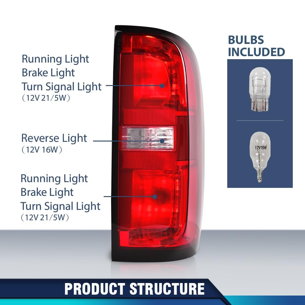 Tail Light Assembly Right Passenger Side For Chevy Colorado 2015 2022 Fits 4 Door Crew Cab And Extended Includes Bulbs Red Lens