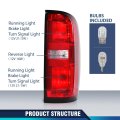 Tail Light Assembly Right Passenger Side For Chevy Colorado 2015 2022 Fits 4 Door Crew Cab And Extended Includes Bulbs Red Lens