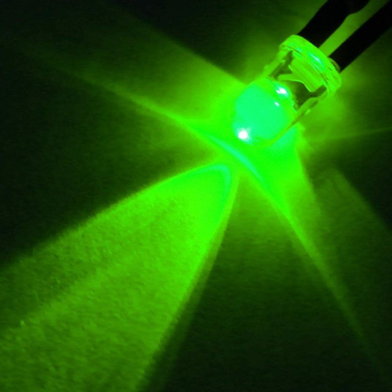 Prewired Led Light 3mm Slow Emerald Green Blue Pre Wired Round Top Bulb Lamp Dc 3-5v 20ma 2pcs