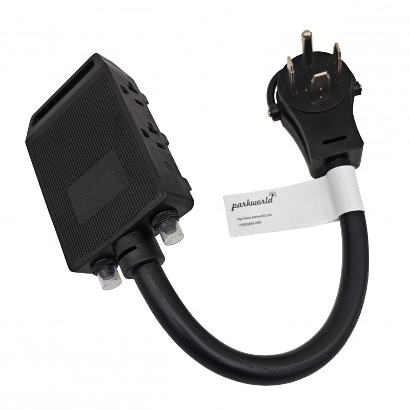 Parkworld 61957a Nema 14-60 Heavy Duty Industrial Adapter Cord 14-60p Male With Handle To 4 5-20r T-balde 5-15r Household Four