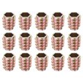 15pcs Hex Threaded Inserts M10-1 5x20 Zinc Alloy-flush Thread Furniture Nuts Hex Socket Drive Insert Bolt For Wood Assortment 