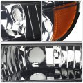 Auto Dynasty Smoked Housing Amber Corner Headlight Head Lamps Tool Kit Compatible With 95-01 Ford Explorer