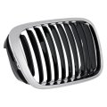 Passenger Side Upper Grille For Bmw 323i 325i 328i 330i 1999 2000 2001 E46 Sedan Wagon Chrome Frame With Black Fins Bm1200179 