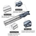 Carbide Square End Mill 7 16 Dia Tialn Coated 3 Flutes Milling Bit Cutter For Hardened Steel Stainless Alloy Metal Shank 1 Cut