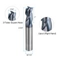 Carbide Square End Mill 7 16 Dia Tialn Coated 3 Flutes Milling Bit Cutter For Hardened Steel Stainless Alloy Metal Shank 1 Cut