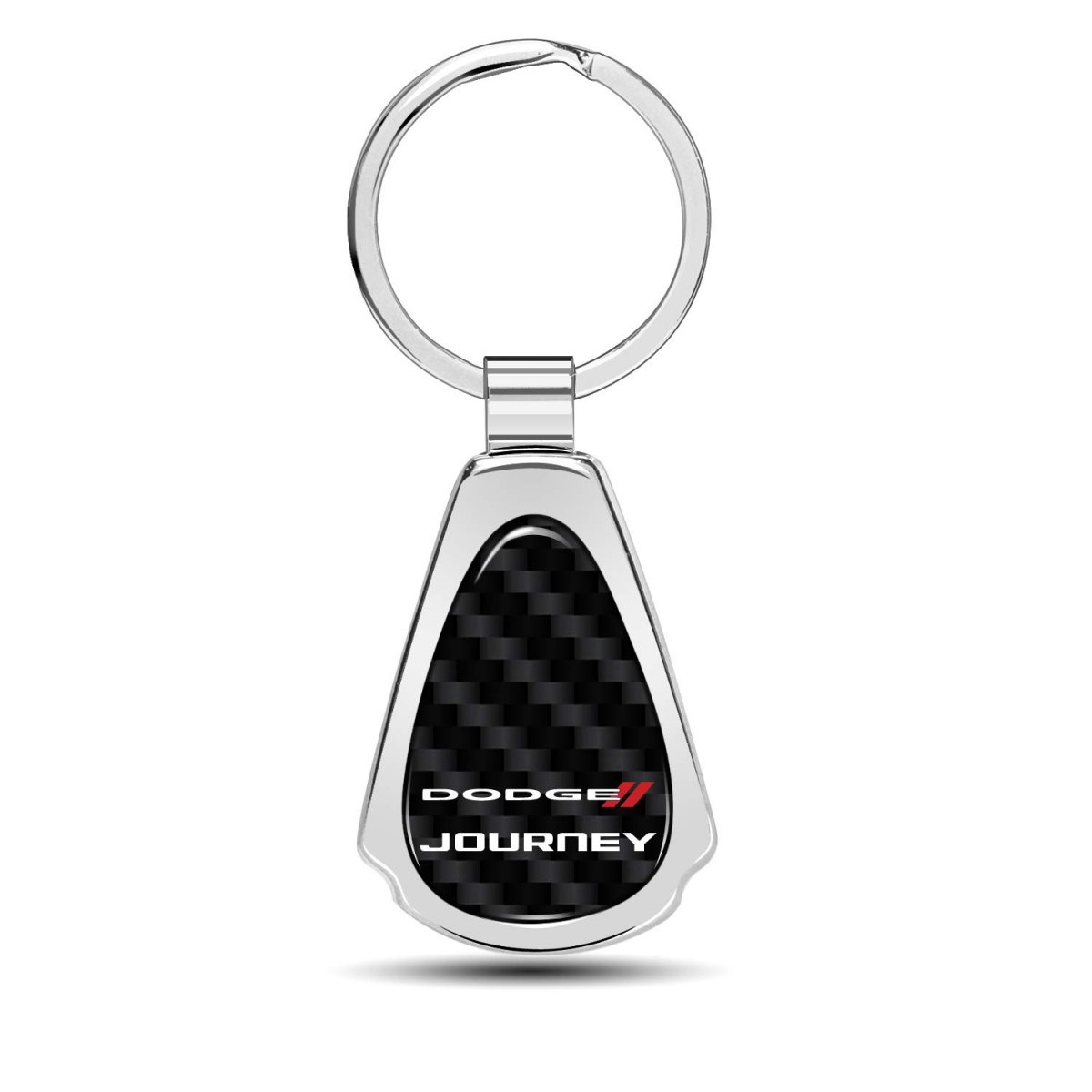 Dodge Journey Real Black Carbon Fiber Chrome Metal Teardrop Key Chain Ring 2 125 In X 1 25 Modern Style