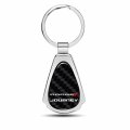 Dodge Journey Real Black Carbon Fiber Chrome Metal Teardrop Key Chain Ring 2 125 In X 1 25 Modern Style