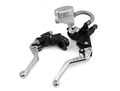 1 Pair Motor Motorcycle Cnc Billet Aluminum Extendable Folding Foldable Master Cylinder Front Brake Oil Fluid Reservoir Levers