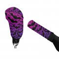 Wanyint Dark Bat Print Festival Decoration Car Handbrake Cover Gear Shift Knob Set Vehicle Interior Protector Universal Fit