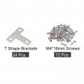 Uxcell T Shape Bracket 40x40x1mm Stainless Steel Flat Repair Plates For Joint Fastener Furniture Construction 24pcs With Screws