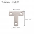 Uxcell T Shape Bracket 40x40x1mm Stainless Steel Flat Repair Plates For Joint Fastener Furniture Construction 24pcs With Screws